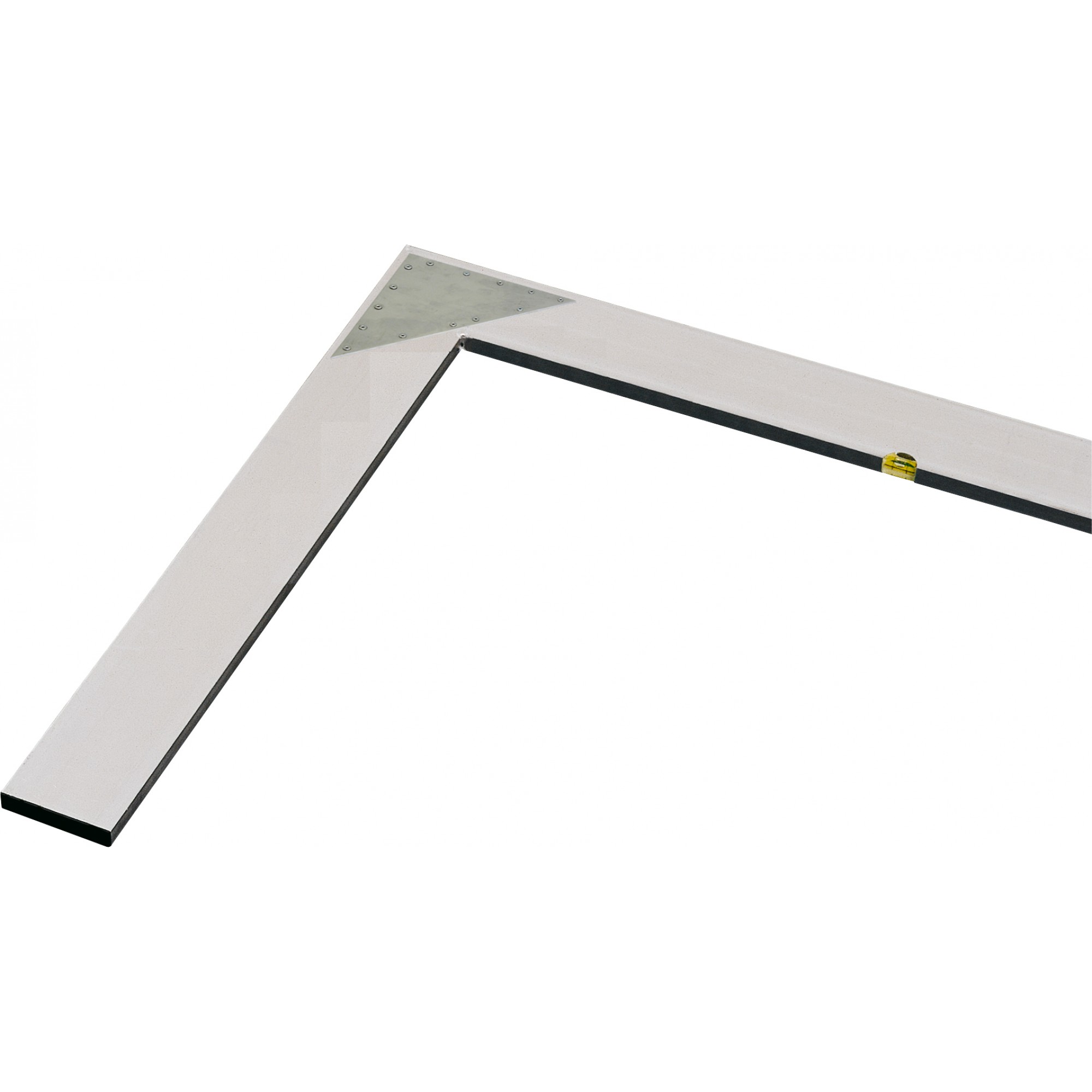 Triuso Alu-Winkel aus Richtlattenprofil 100 x 18 mm, mit 1 Libelle, verzugsfrei und verwindungsstabil, 800 x 800 mm-80LW1L