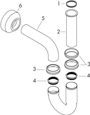 Hansgrohe Standard-Röhrensiphon G 1 1/4, chrom-53002000