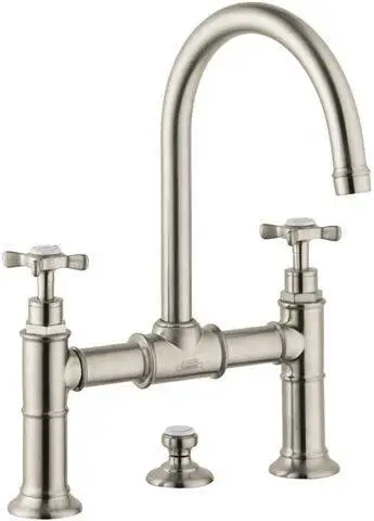 hansgrohe Waschtisch-Zweigriff-Brücken-Armatur Axor Montreux 220 DN 15, chrom, Ausladung 175mm, mit-16510000