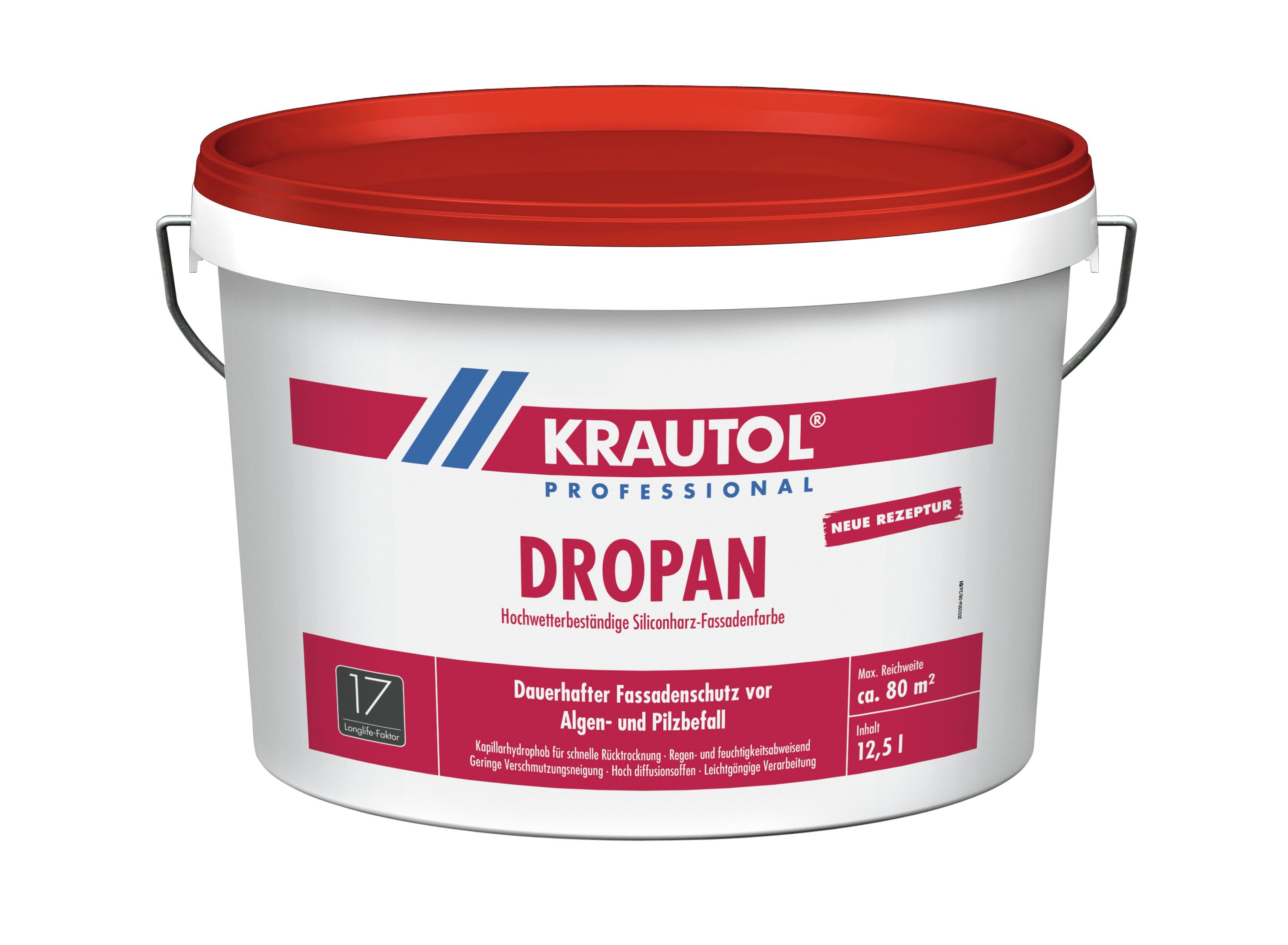 Krautol Fassadenfarbe Dropan Weiß 12,5L, höherer Silikonharzanteil-2003742