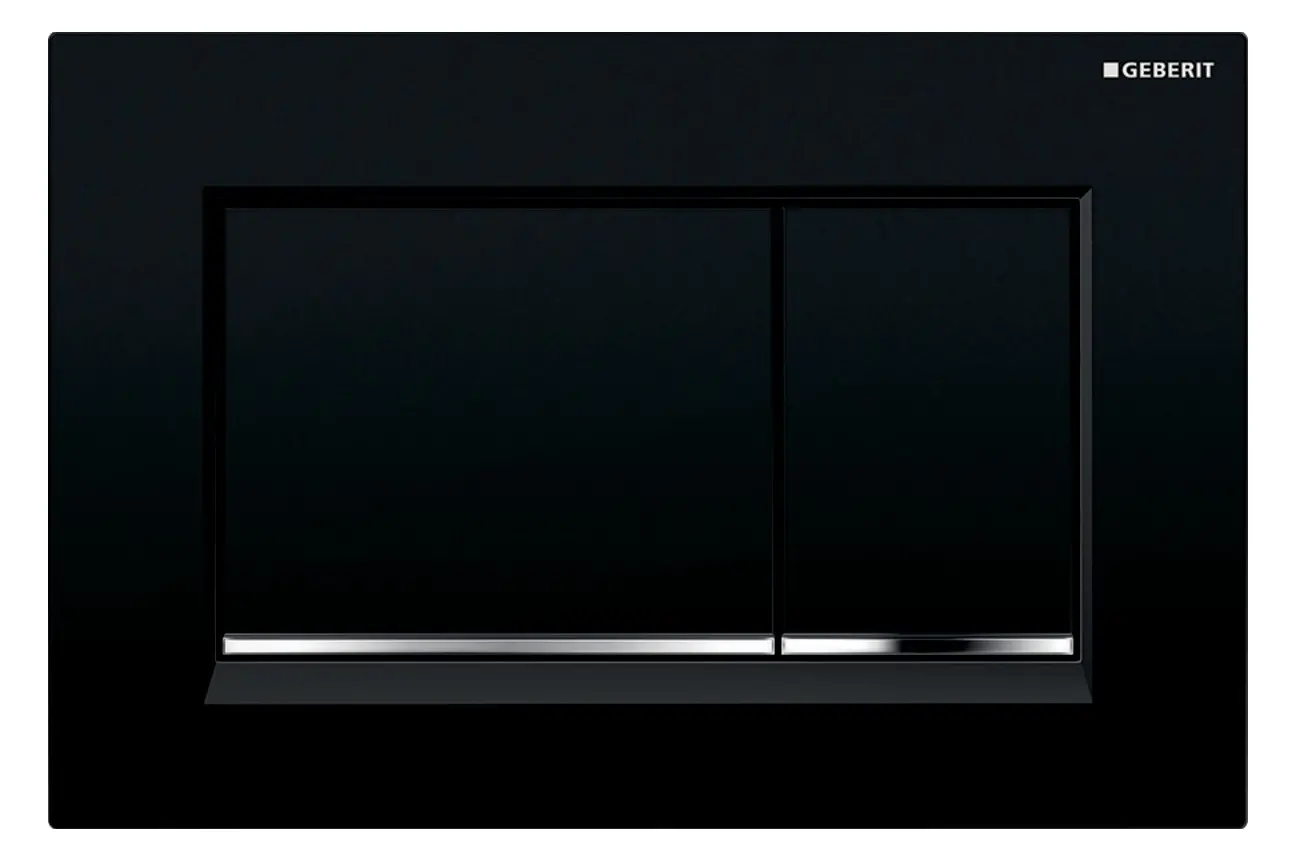 Geberit Betätigungsplatte Sigma30 schwarz, hochglanz-verchromt 115.883.KM.1-115883KM1 Geberit Betätigungsplatte Sigma30 schwarz, hochglanz-verchromt 115.883.KM.1-115883KM1