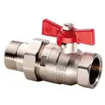 Kugelhahn 1 I/A mit Flügelgriff und Verschraubung-81456025