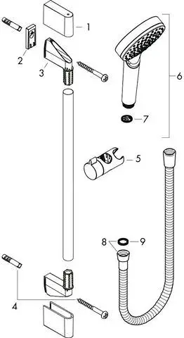 Hansgrohe Brauseset Crometta Green 6 l/min, mit 65 cm Brausestange, weiß/chrom-26554400