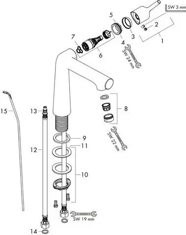 Waschtisch-Einhebelmischer Talis S 140 5 l/min, mit Ablaufgarnitur, chrom-72113000