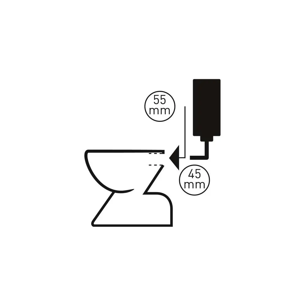 STEDO Mület-Trumpf-WC-Verbinder Ø 55 mm, Rohr 45 mm, schwarz-170147