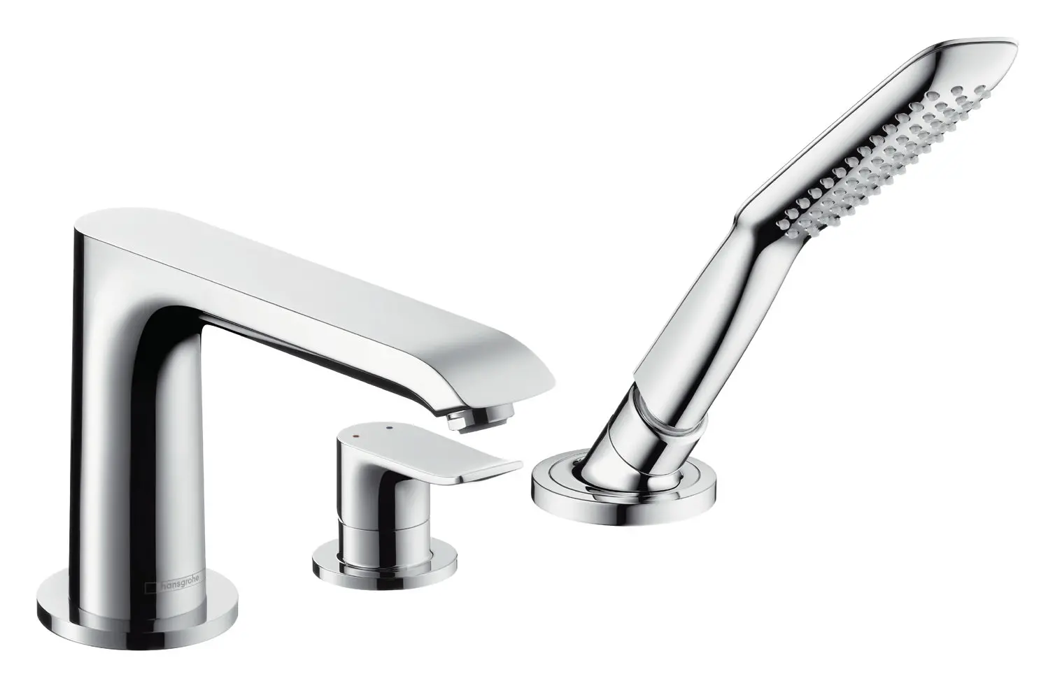 Hansgrohe Fertigmontageset Metris 3-Loch-Wannenrand-Einhebelmischer, chrom-31190000