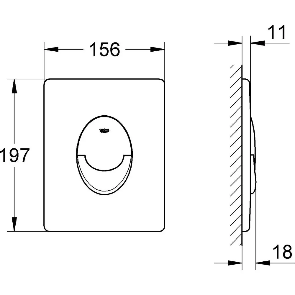 GROHE Abdeckplatte Skate Air senkrechte Montage, weiß-38505SH0
