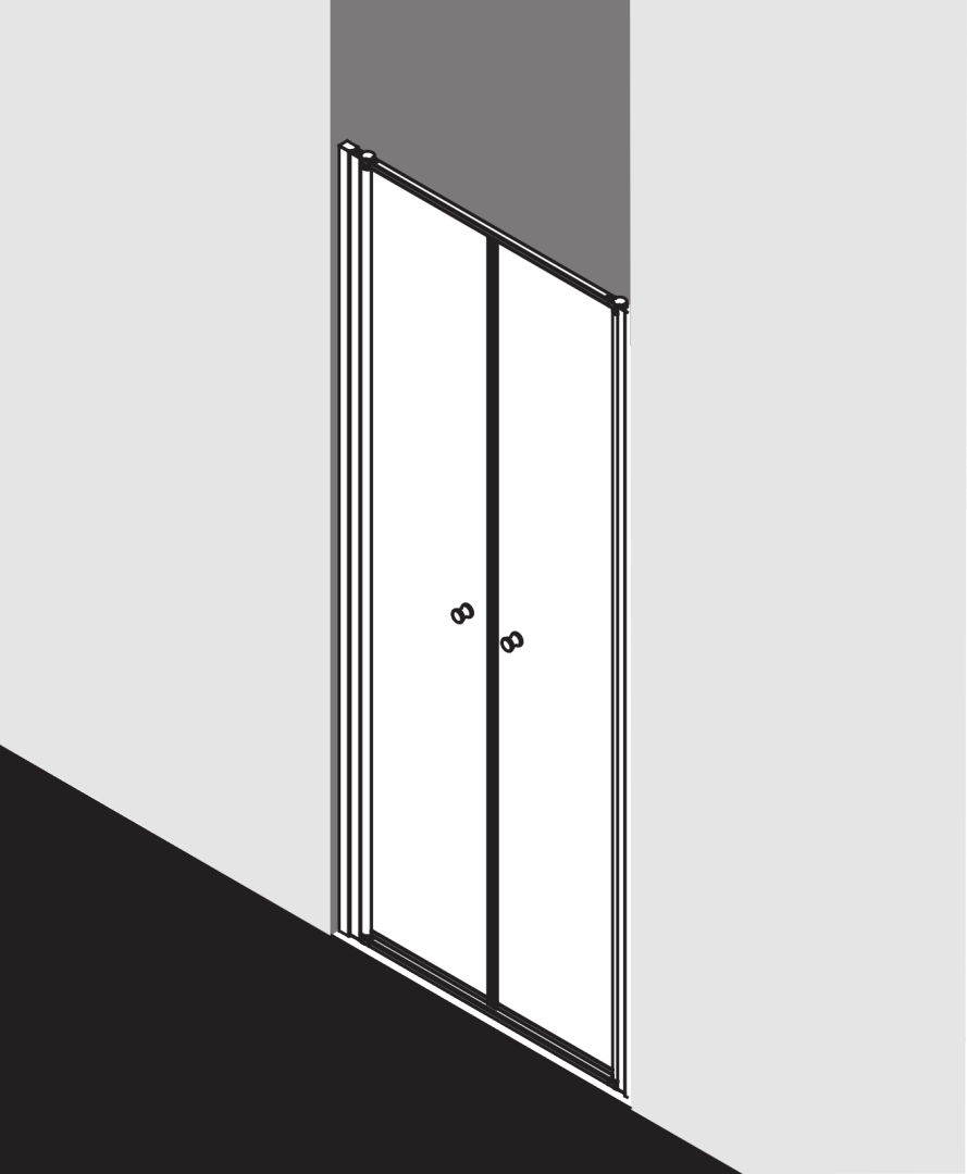 Kermi Ibiza 2000 Pendeltür PTD 800 x 2000 mm ESG klar mit Beschichtung Silber Mattglanz-I2PTD080201PK