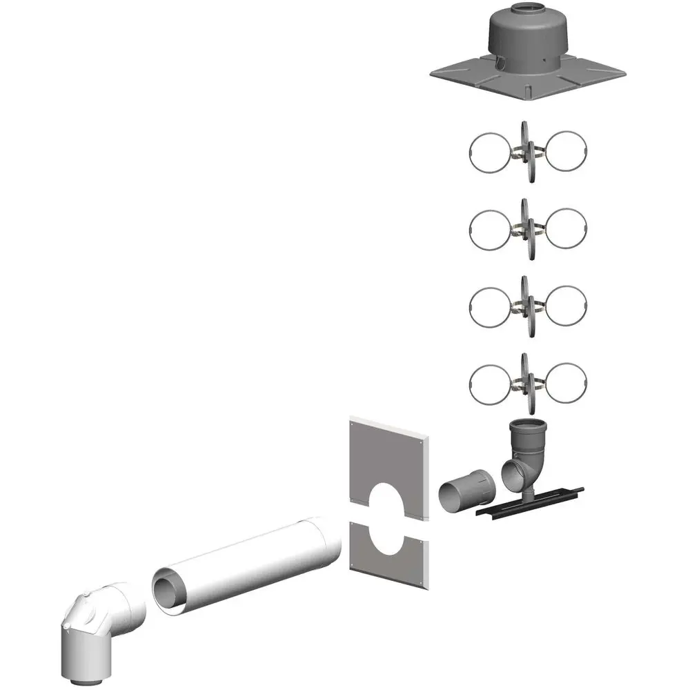 ATEC Schacht-Set PolyTwin DN 80/125-DN 80, PP-Abgassystem/PP, weiß-01573 ATEC Schacht-Set PolyTwin DN 80/125-DN 80, PP-Abgassystem/PP, weiß-01573