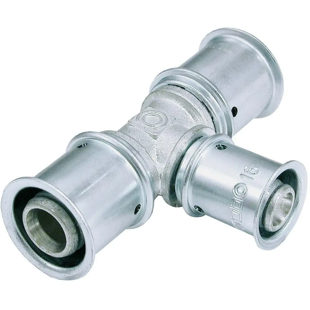 Multitubo Metall-Press-T-Stück 25 x 32 x 25 mm, Messing verzinnt, reduziert-G225057