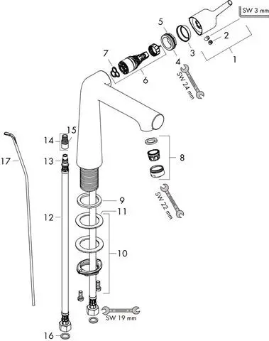 Waschtisch-Einhebelmischer Talis S 250 5 l/min, mit Ablaufgarnitur, chrom-72115000