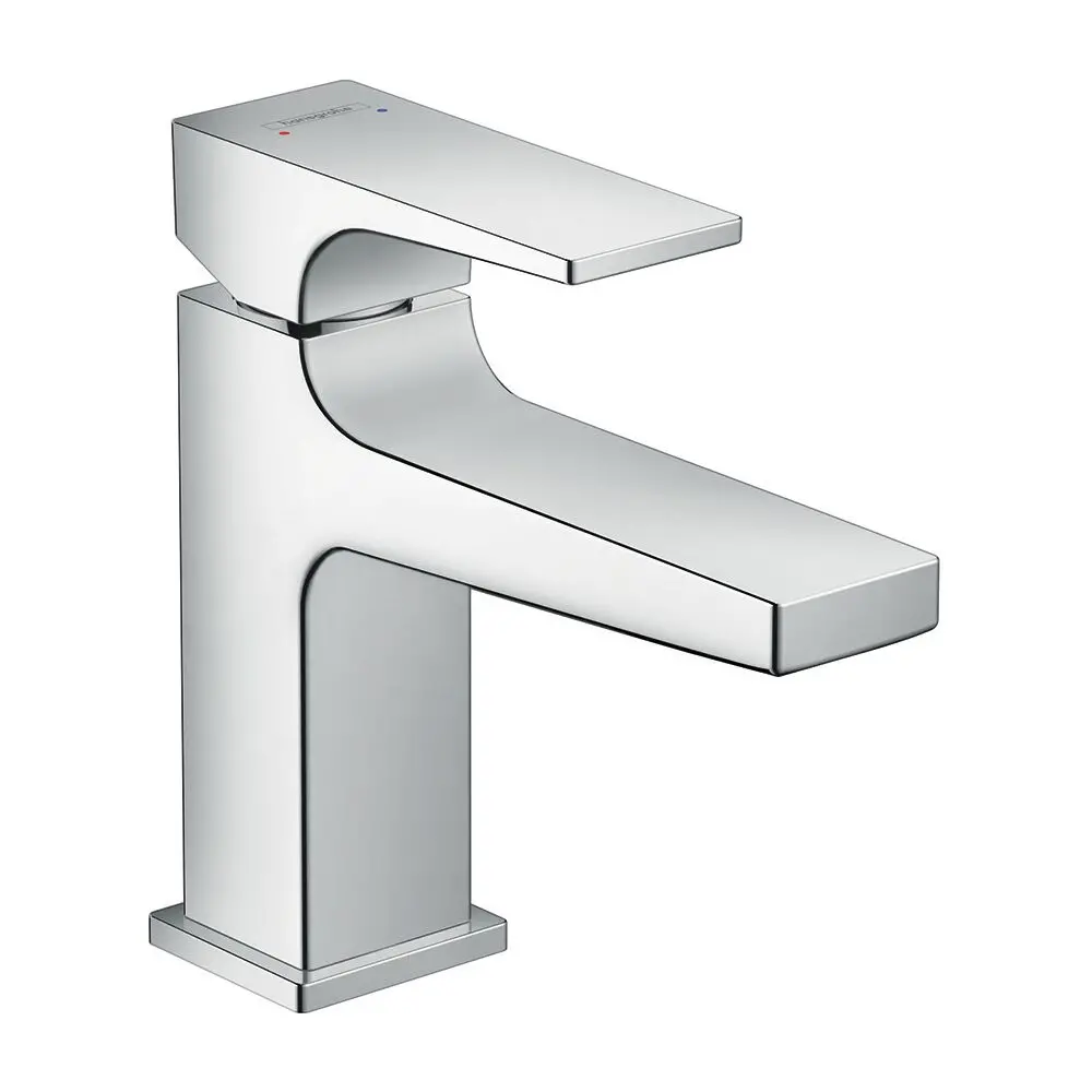 hansgrohe Waschtisch-Einhebelmischer 100 Metropol mit Hebelgriff, Push-Open Ablaufgarnitur, Ausladu-32500000