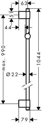 hansgrohe Brausestange Unica Varia-27356000 hansgrohe Brausestange Unica Varia-27356000