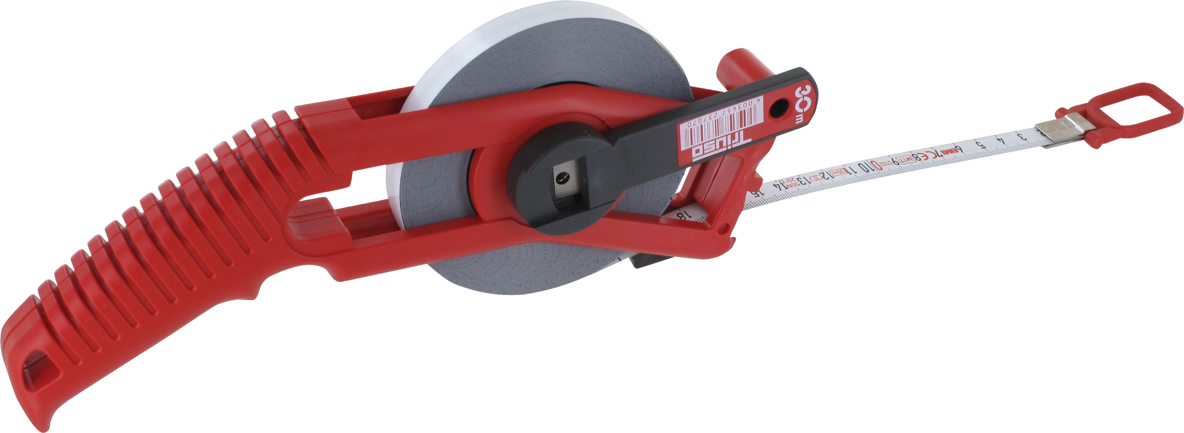 Triuso Rahmenbandmaß Messgenauigkeit +/- 2,3 mm/10 m, Stahlband weißlackiert-31RBMW