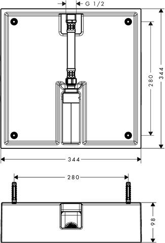 Hansgrohe Grundkörper Raindance Air 400 x 400 mm, für E400 1jet Kopfbrause-26254180