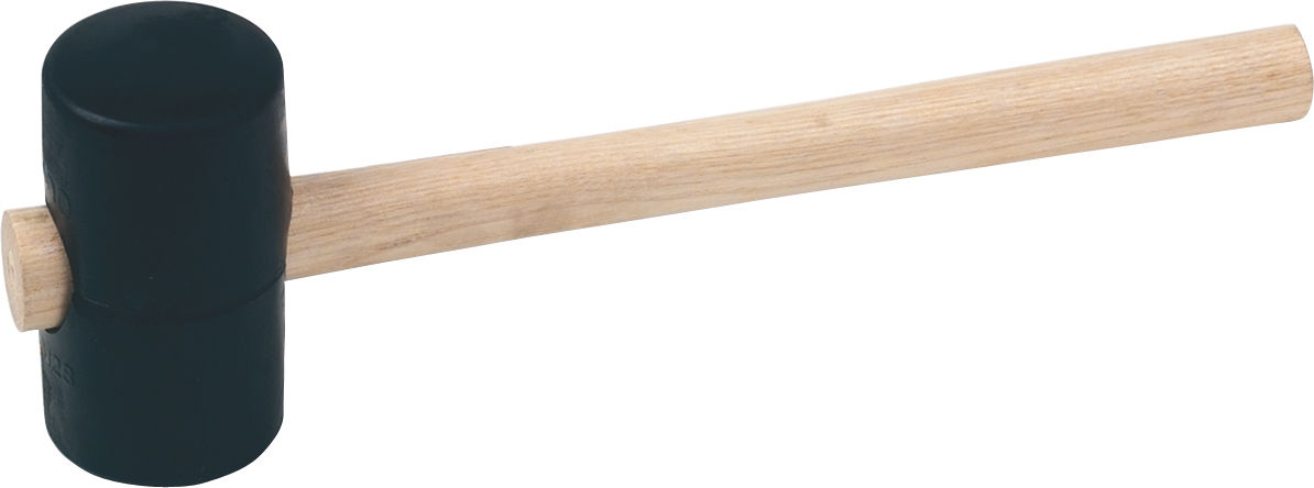 Triuso Gummihammer schwarz Gummihärte 90 (hart), mit lackiertem Holzstiel-65GHA