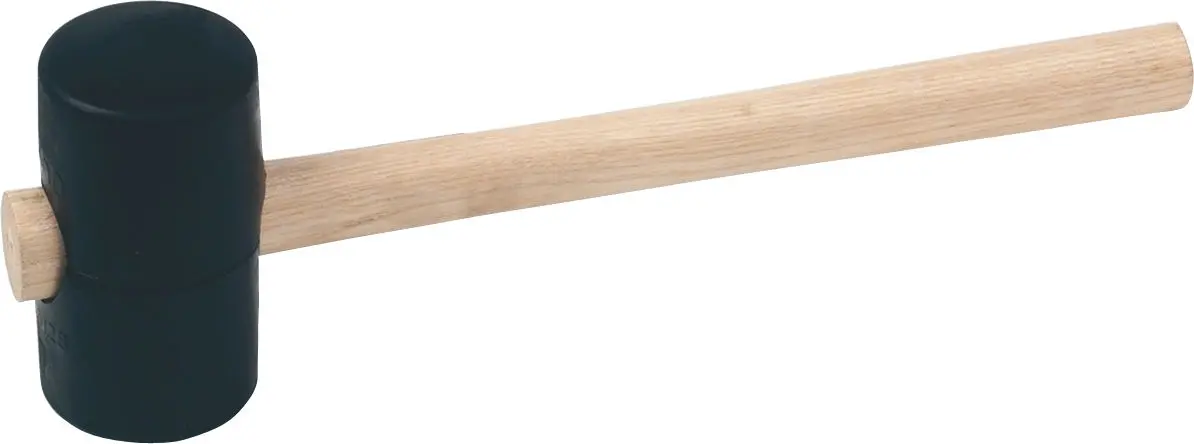 Triuso Gummihammer schwarz Gummihärte 90 (hart), mit lackiertem Holzstiel-65GHA Triuso Gummihammer schwarz Gummihärte 90 (hart), mit lackiertem Holzstiel-65GHA
