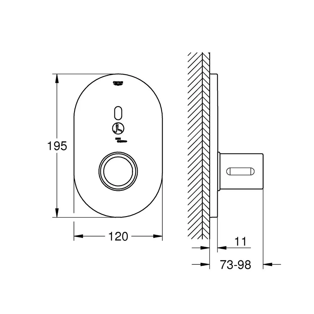 GROHE Fertigmontageset Eurosmart CE Infrarot-Brausethermostat, Wandeinbau, chrom-36456000
