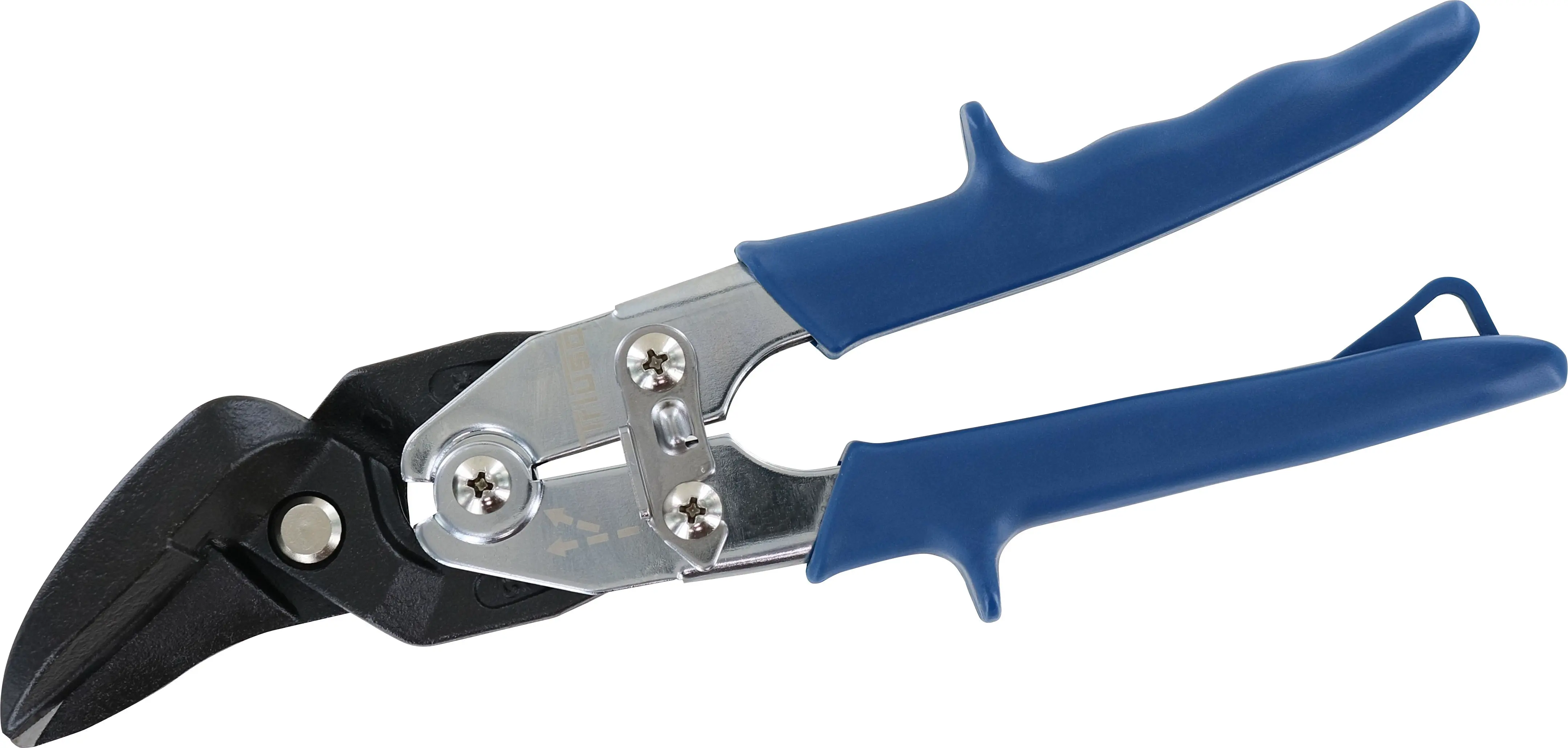 Triuso Figuren-Durchlaufschere Stahlblech bis 1,2 mm, Edelstahl bis 1,0 mm, rechts, 260 mm-41810R