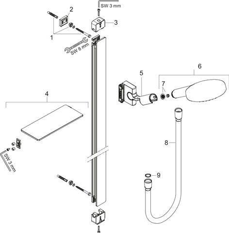 hansgrohe Raindance Select S Brauseset 120 3jet mit Brausestange 150 cm und Seifenschalen-27646000