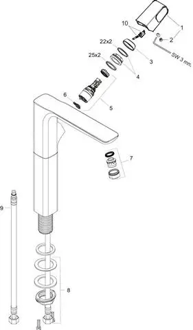 Waschtisch-Einhebelmischer Axor Urquiola 280 Ausladung 198 mm, für Waschschüsseln, chrom-11035000