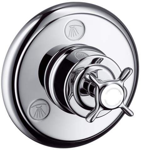 hansgrohe Fertigmontageset Axor Montreux DN 20, chrom, 4-Wege-Umstellung, Kreuzgriff-16830000