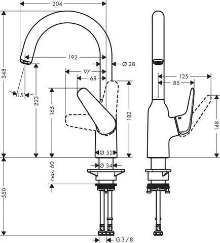 hansgrohe Spültisch-Einhebelmischer M421-H220-71802800 hansgrohe Spültisch-Einhebelmischer M421-H220-71802800