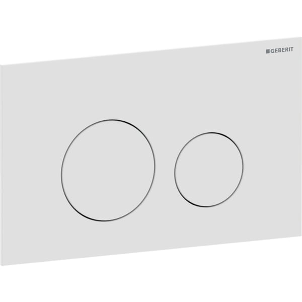 Geberit Sigma40 Betätigungsplatte, rund, 2-Mengen-Spülung: Platte, Taste: weiß matt / easy-to-clean-beschichtet-115628JT1