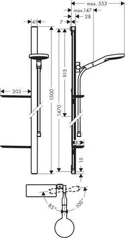 hansgrohe Raindance Select S Brauseset 120 3jet mit Brausestange 150 cm und Seifenschalen-27646000