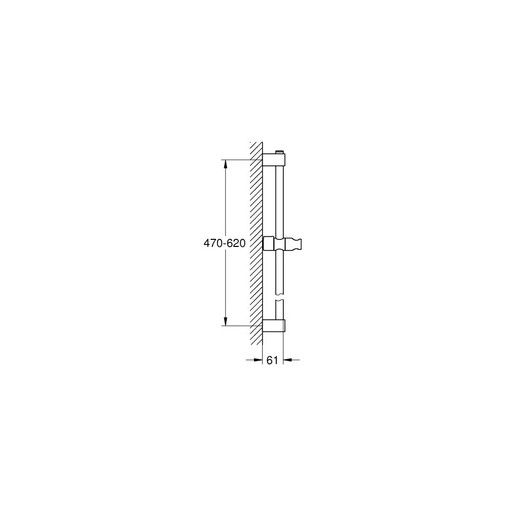 GROHE Brausestange Tempesta 60 cm, mit Wandhalter, Gleiter und Gelenkstück, chrom-27523001