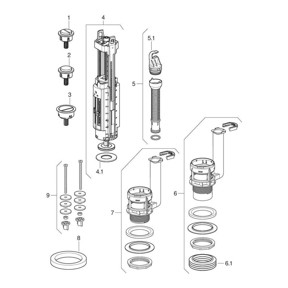 Geberit Spülventil Typ 290 für 2-Mengen-Spülung-282350212