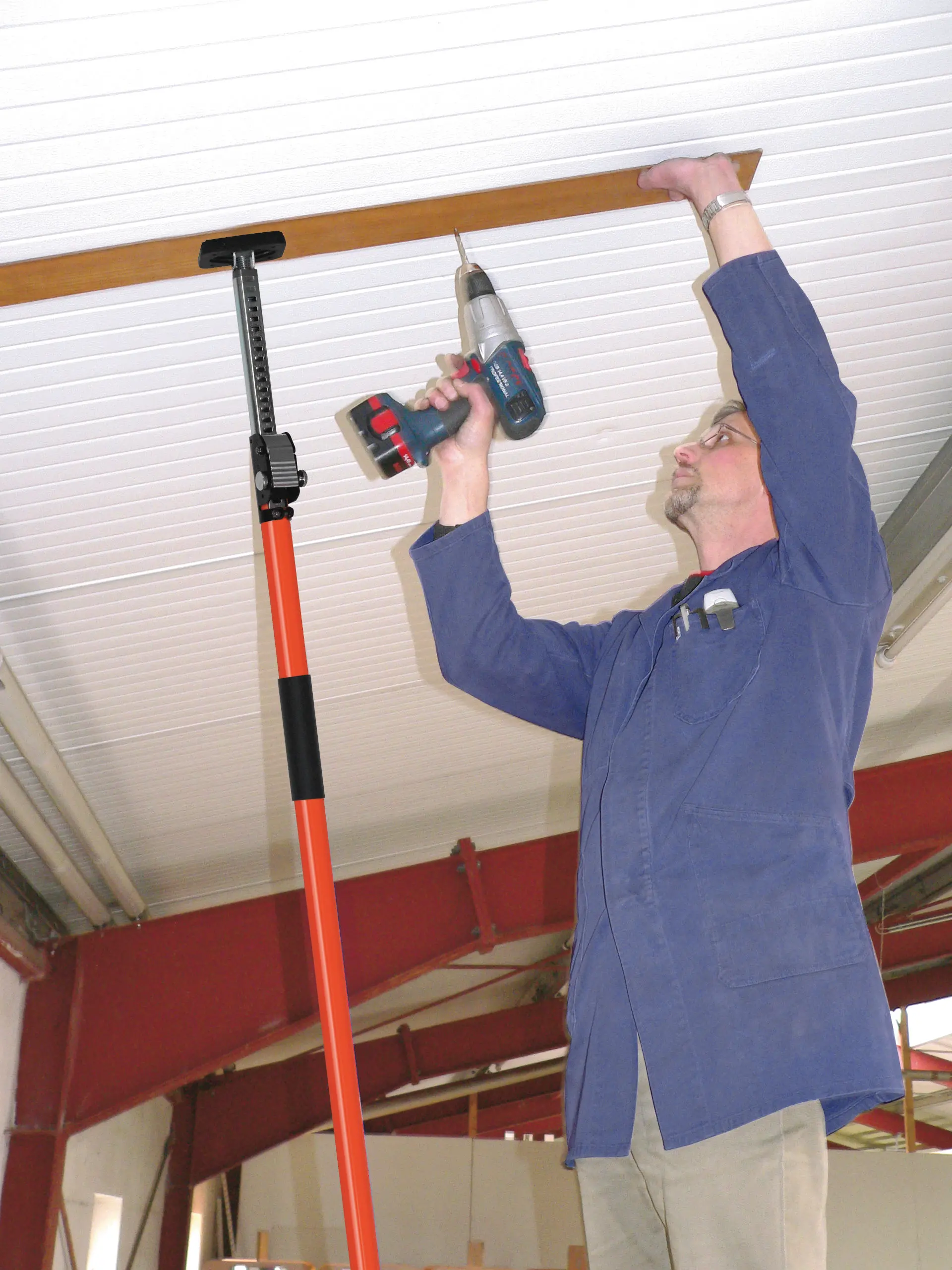 Triuso Deckenstütze mit Spannhebel und gegenläufigem Gewinde, max. 50 kg, ausziehbar von 160 - 290 cm-31HAND