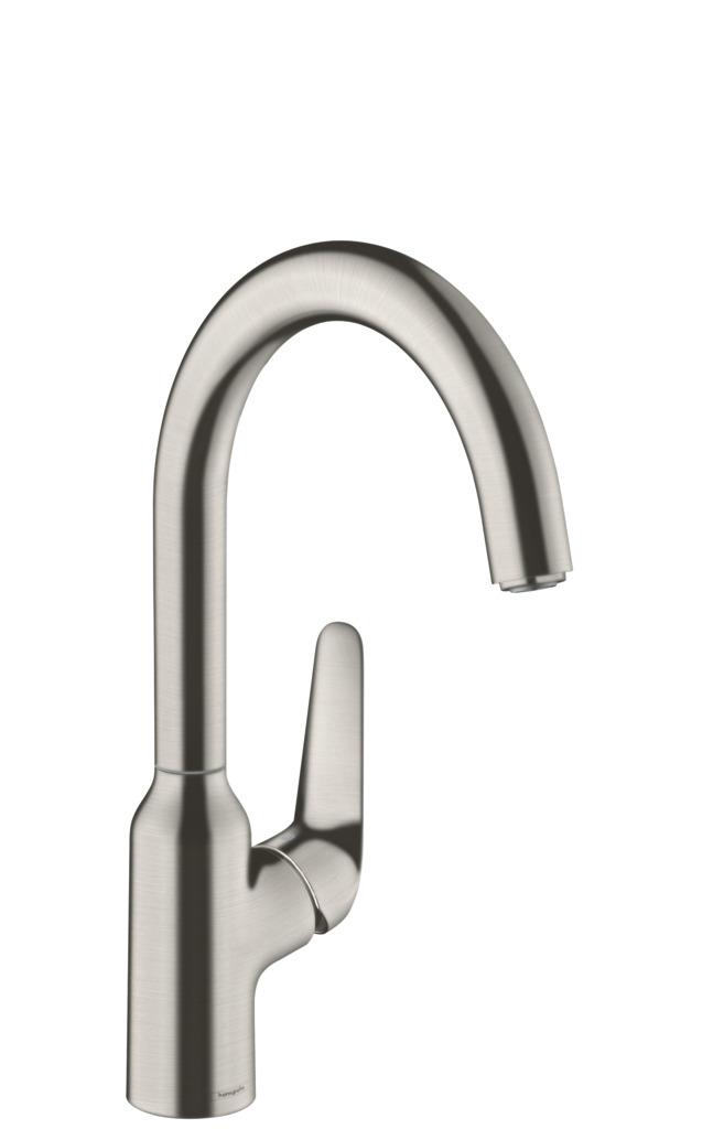 hansgrohe Spültisch-Einhebelmischer M421-H220 edelstahl-optik, schwenkbarer Auslauf 360Grad-71802800