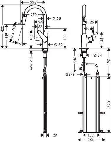 hansgrohe Spültisch-Einhebelmischer M4216-H220-71820800