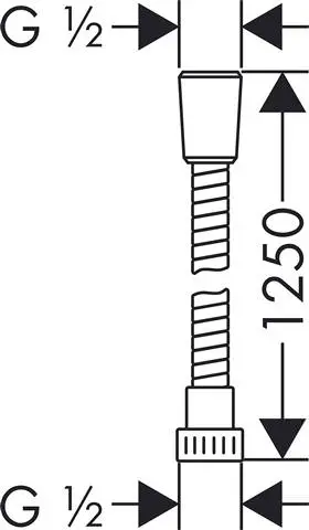 Hansgrohe Brauseschlauch Metaflex 125 cm, chrom, mit Spiralwicklung-28262000