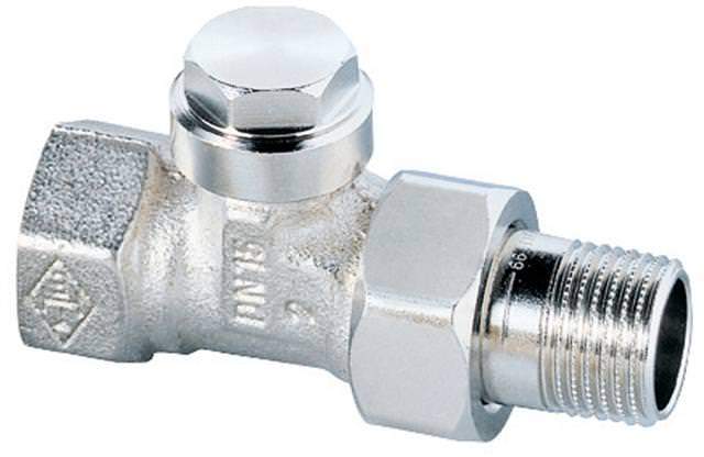 IMI Rücklaufverschraubung Regulux Rp 1/2, Durchgang, Rotguss vernickelt, absperr-/regulierbar-0352-02.000