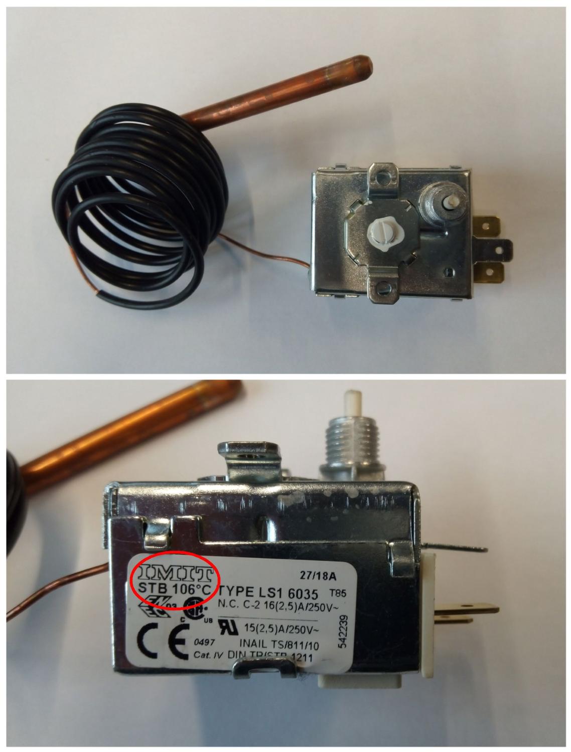 thermostat, temperatur, Metallbauteil, Spirale, Knopf,