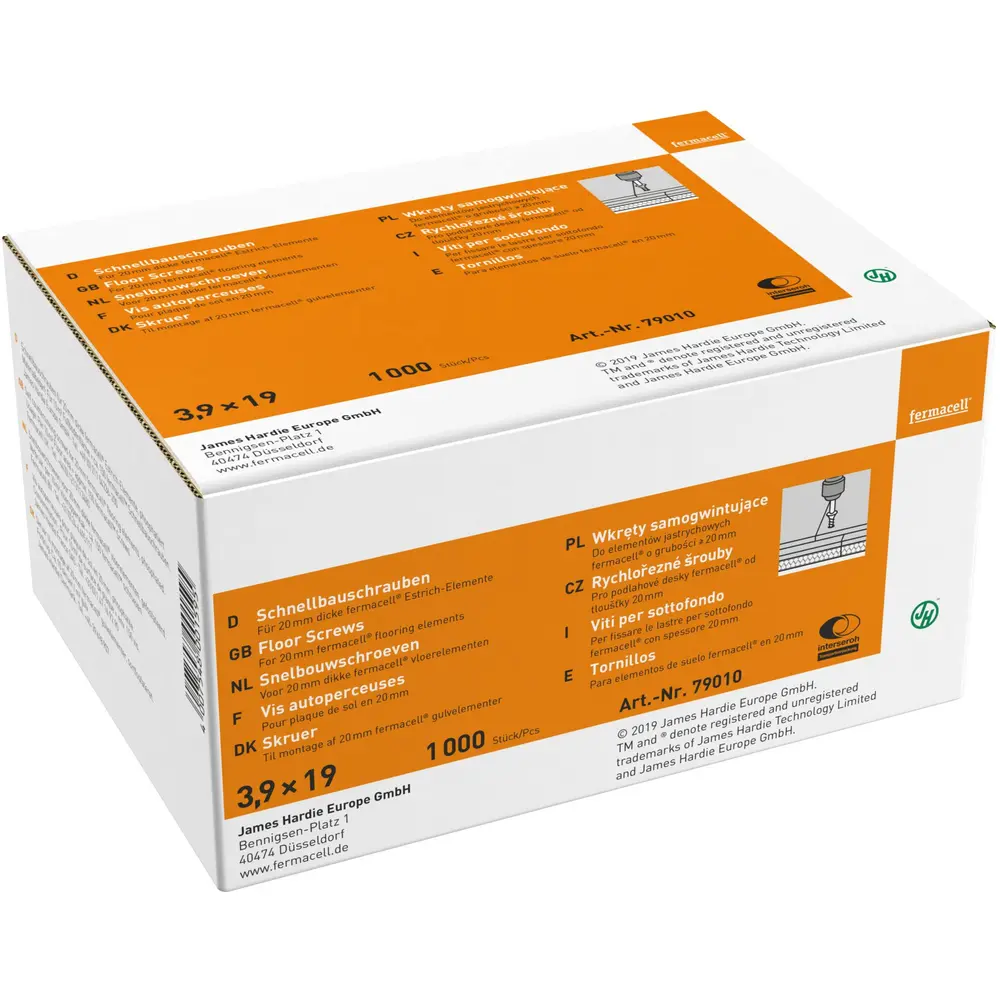 Fermacell Gipsfaser-Schnellbauschrauben, 3,9x19 mm a 1000 Stück-79010