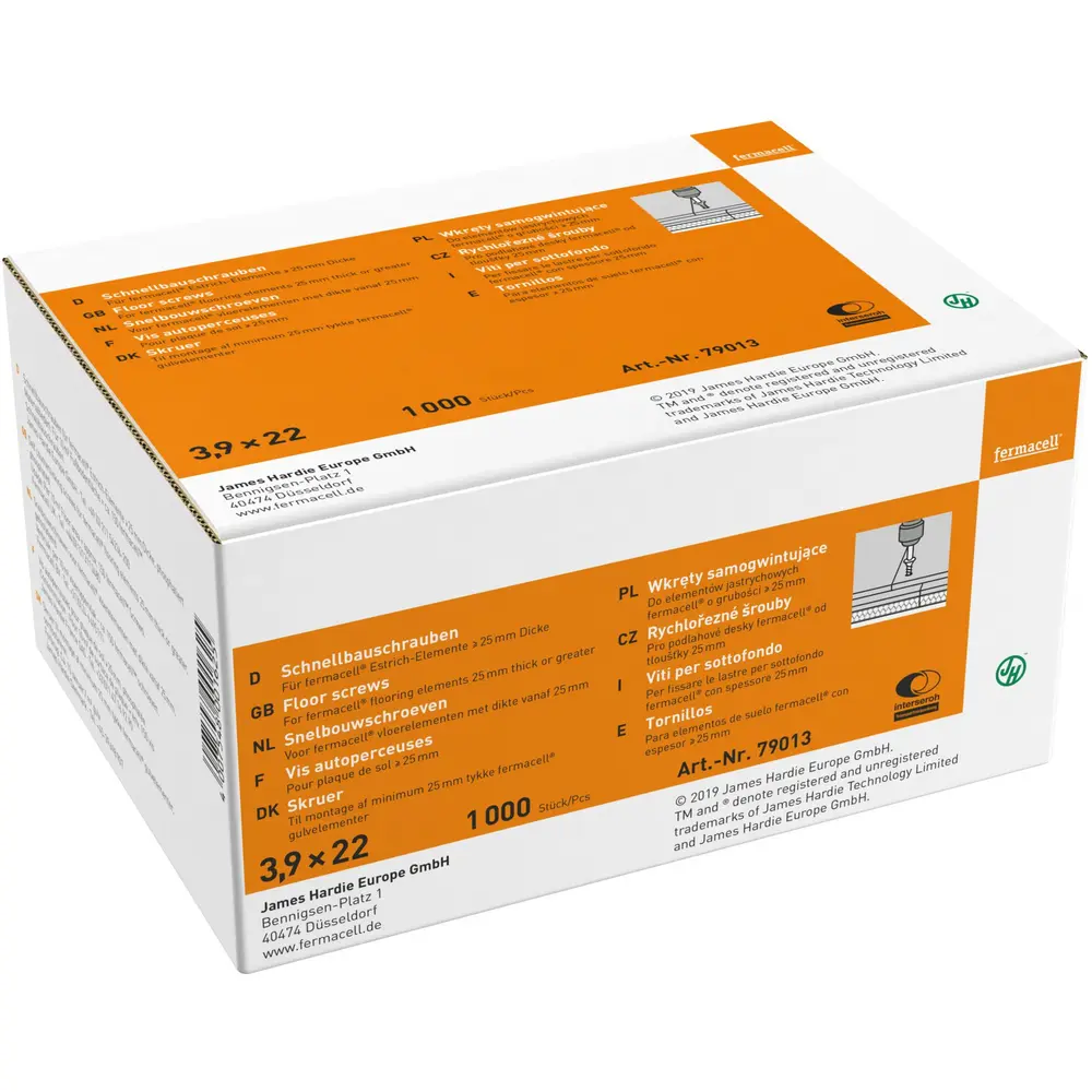 Fermacell Gipsfaser-Schnellbauschrauben, 3,9x22 mm a 1000 Stück-79013