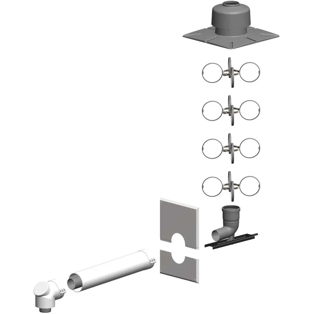ATEC Schacht-Set PolyTwin DN 60/100-DN 80, PP-Abgassystem/PP, weiß-00580 ATEC Schacht-Set PolyTwin DN 60/100-DN 80, PP-Abgassystem/PP, weiß-00580