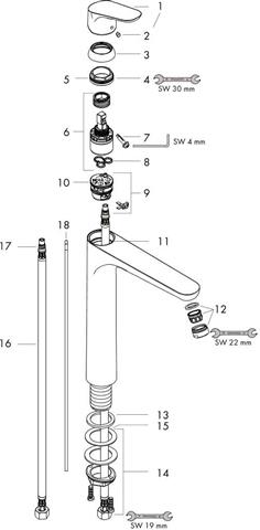 Hansgrohe Waschtisch-Einhebelmischer Focus 230 chrom, mit Ablaufgarnitur-31531000