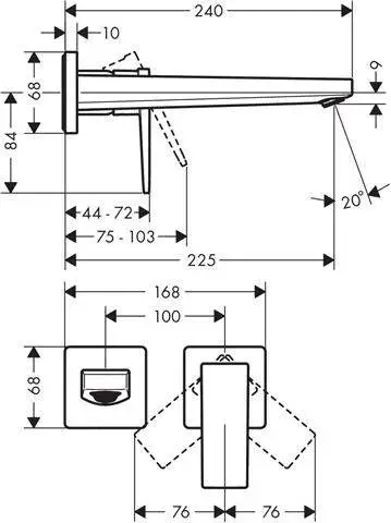 hansgrohe Fertigmontageset Metropol UP-Waschtisch-Einhebelmischer, Ausladung 225mm, chrom-32526000 hansgrohe Fertigmontageset Metropol UP-Waschtisch-Einhebelmischer, Ausladung 225mm, chrom-32526000