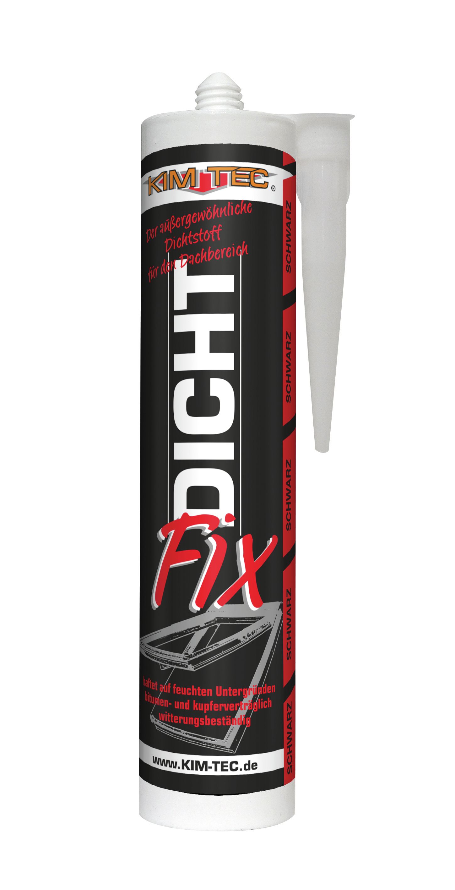 KimTec Klebe- und Dichtmasse Dicht-Fix, für Dehnungs- und Anschlussfugen im Fassaden-, Glas-, Sanitär- und Dachbereich, 310 ml, transparent-1590010