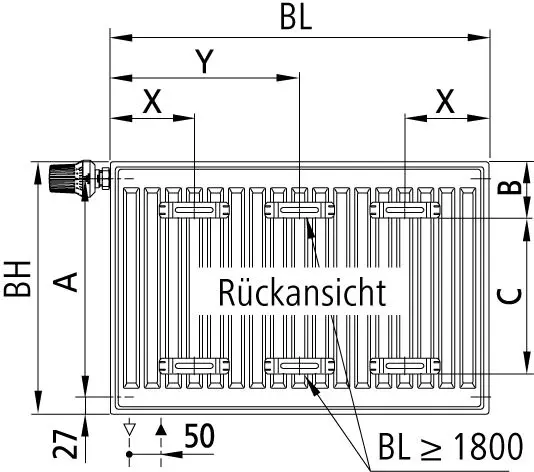 Kermi Ventilheizkörper Plan-V-PTV100300401L1K