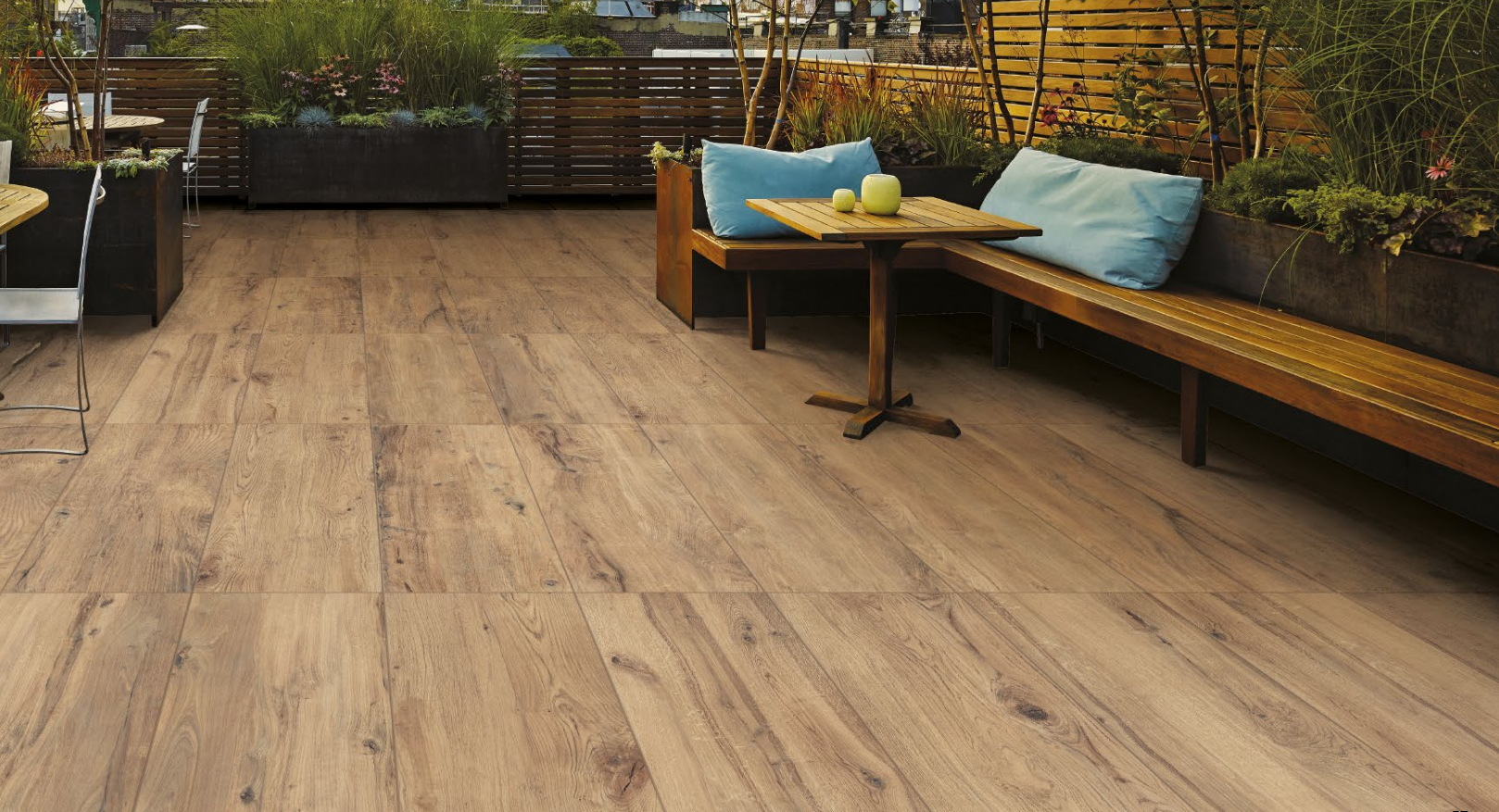 Terrassenplatte Millelegni Scottish oak Holzoptik beige matt 40x120x2 cm rett. R11C-E37Q