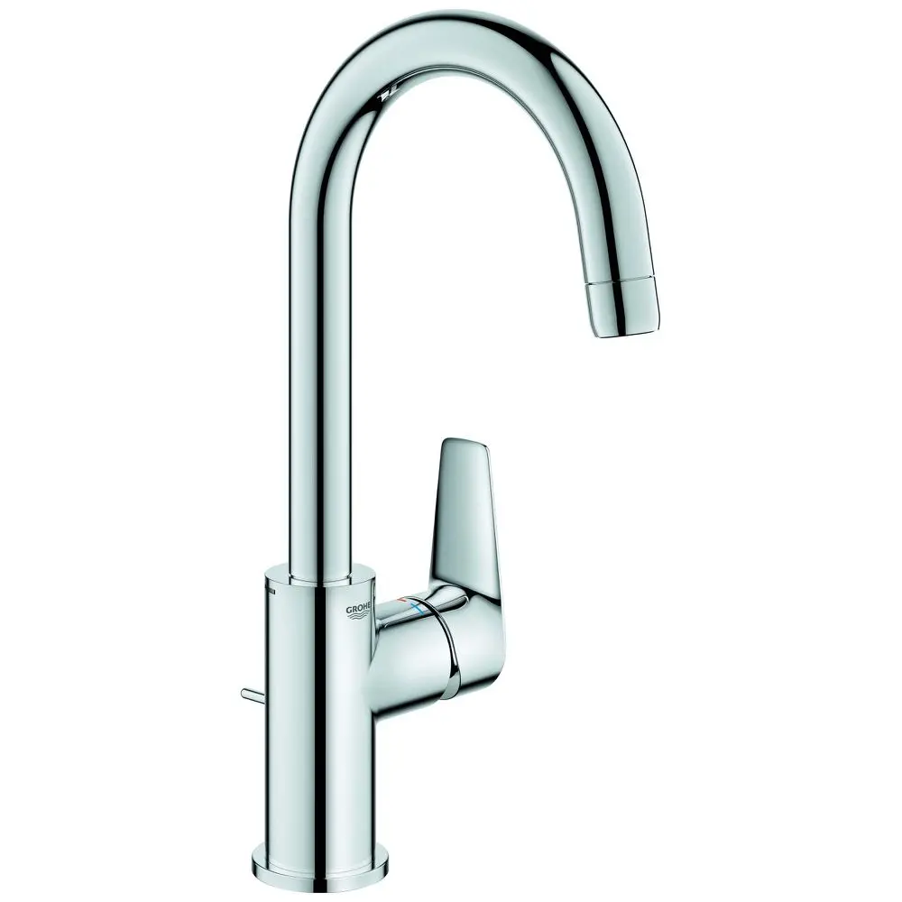 GROHE Waschtisch-Einhebelmischer BauEdge 1/2", L-Size, mit Ablaufgarnitur, Temperaturbegrenzer, chrom-23760001