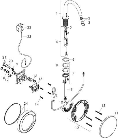 hansgrohe Waschtisch-Armatur Axor Uno elektronisch, mit Temperaturregulierung, Netzbetrieb, chrom-38010000