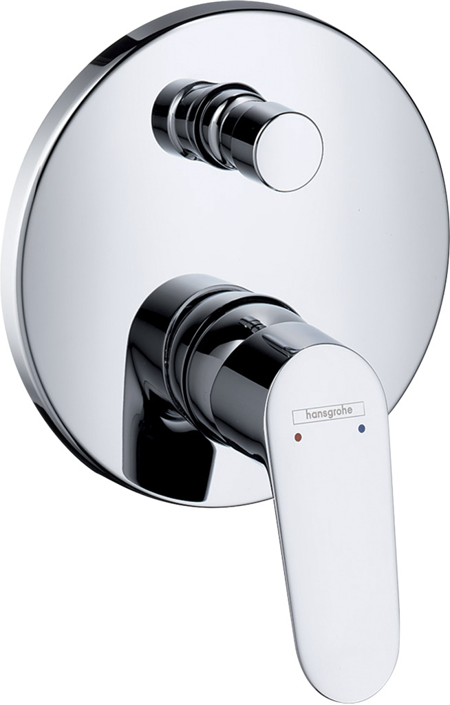 duscharmatur, druckknopf, einhebelmischer, chrom, handgrohe,