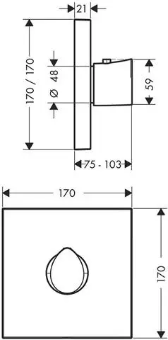 Hansgrohe Fertigmontageset Axor Starck Organic HighFlow UP-Thermostat, chrom-12711000