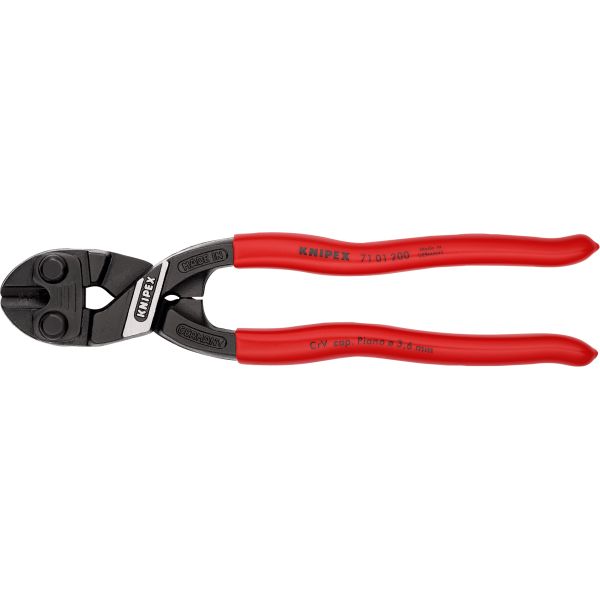 Triuso Kompakt-Bolzenschneider Knipex Schneidenhärte ca. 64 HRC, Kunststoffgriff, 200 mm, bis Ø 5,2 mm-7101200